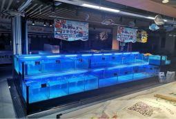 生鮮(xian)超市玻璃魚(yu)池定做